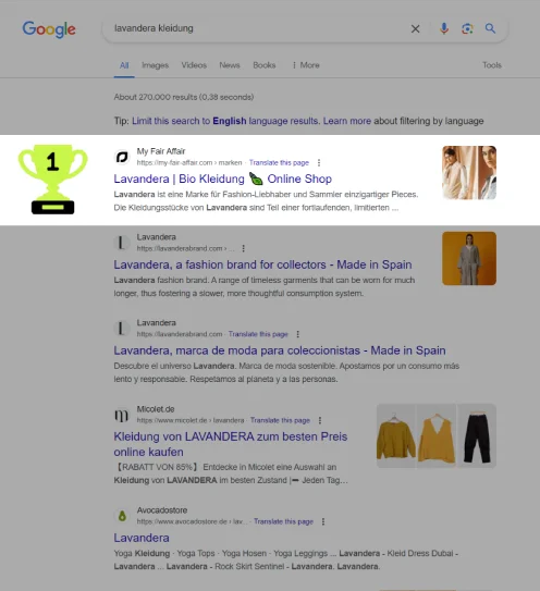 seomathics - Google SERPS Position 1